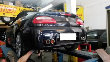 MG TF 160 Rear Muffler with 2 dual Exhaust Tips.