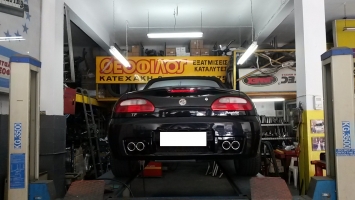 MG TF 160 Rear Muffler with 2 dual Exhaust Tips.