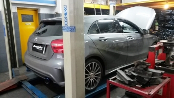 MERCEDES A200 W176  Cat-back exhaust system with titanium exhaust tips